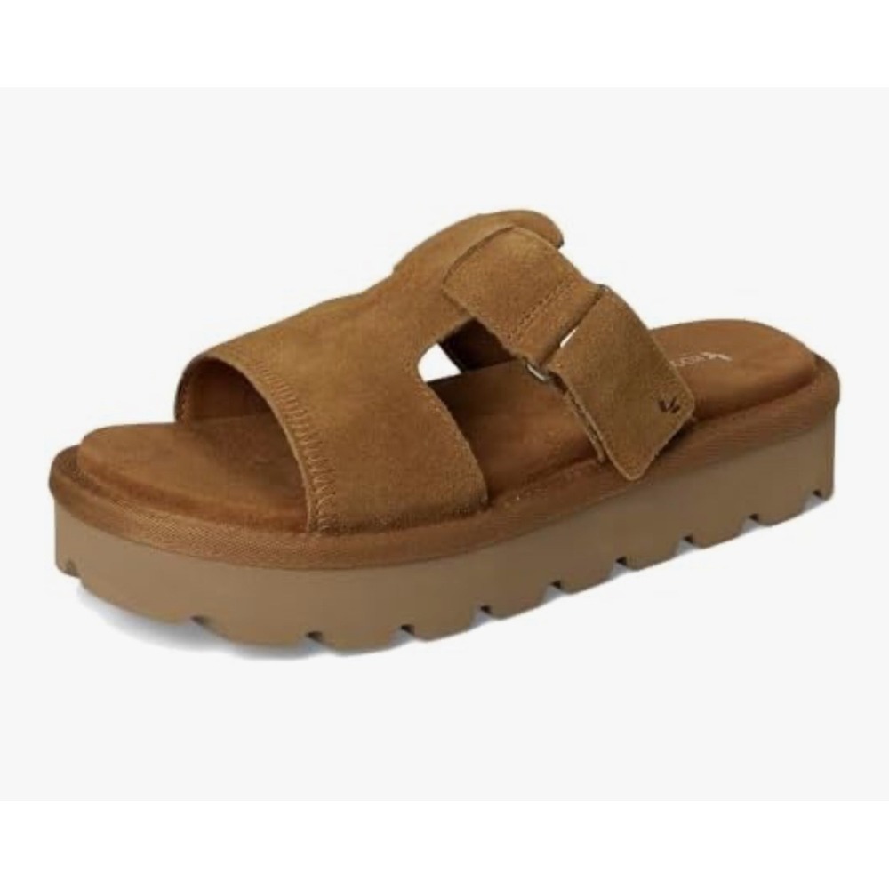 Koolaburra Tan Suede Platform Slide Sandals - Picture 7 of 13
